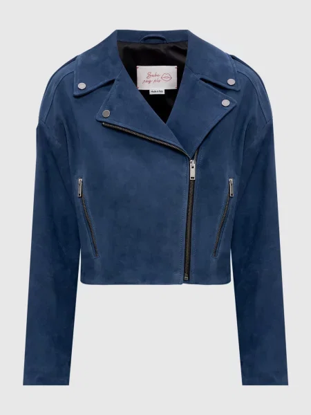 Замшева укорочена косуха Babe Pay Pls синя