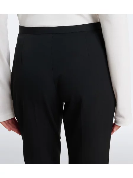 Pantaloni The Row de lână negru