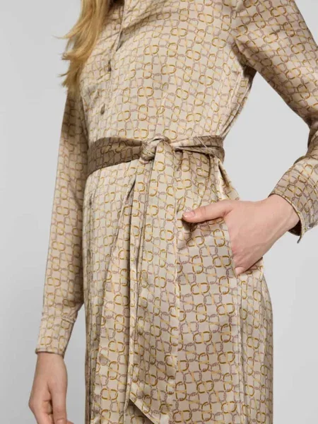 Sukienka koszulowa z wiązanym model ‘KAYIN’ Lauren Ralph Lauren beżowa