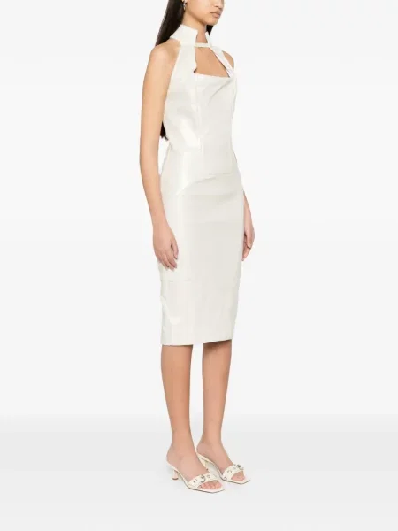 Rochie midi Mitiliane Couture din piele cu gât halter