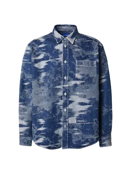 Hugo Blue Džínová Košile Ebalto Comfort Fit tmavě modrá/ tmavě modrá