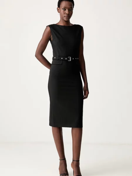 Pinko rochie cu vâscoză negru