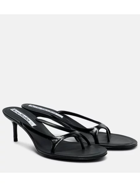 Sandale Acne Studios din piele de lac negru