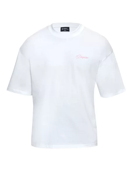 Dropsize Tričko starorůžová / černá bílá