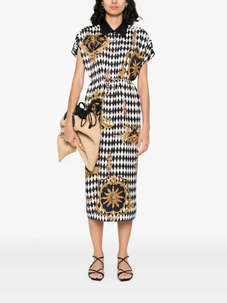 Rochie midi Camilla până la genunchi de costum negru