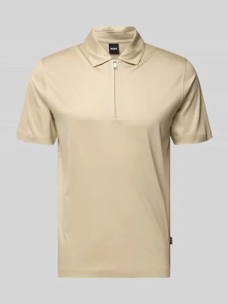 Koszulka polo o kroju regular fit z mieszanki lyocellu i bawełny model H-PARAS Boss beżowa