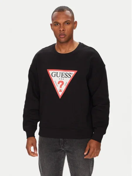 Guess Jeans Hanorac | Oversize fit negru