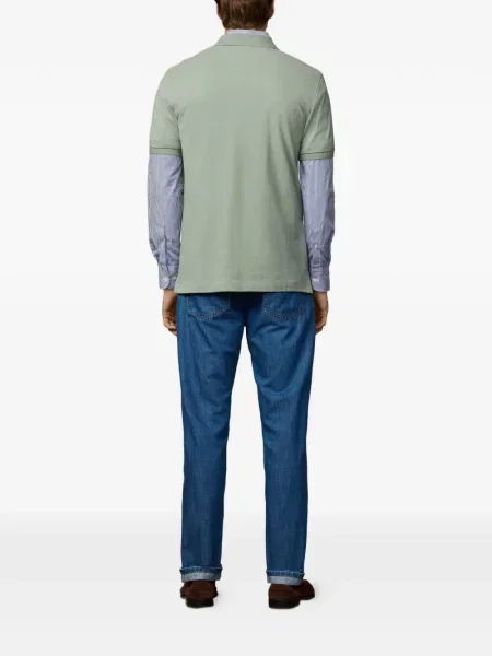 Tricou polo Hackett London cu dungi verde