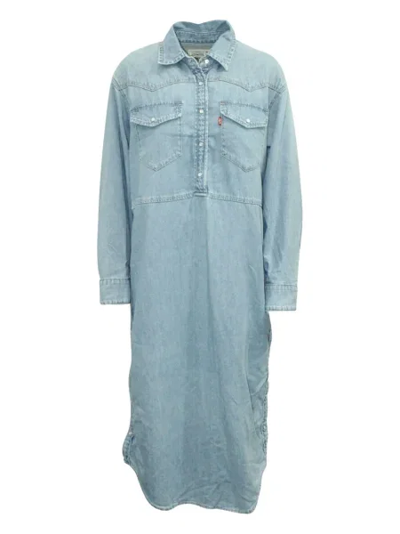 Sukienka jeansowa Ganni garniturowa niebieska