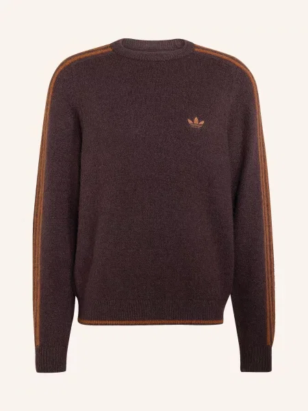 Adidas Originals Svetry Se 3 Pruhy tmavě hnědá
