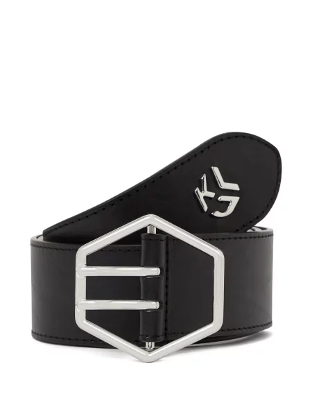 Curea Karl Lagerfeld Jeans din piele cu cataramă negru