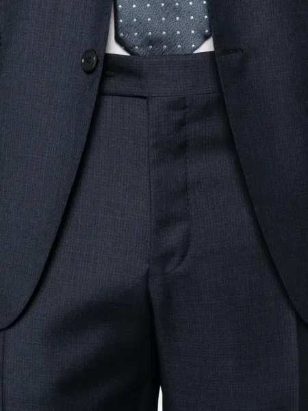 Кариран костюм костюм Canali синьо