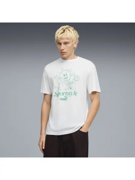 PUMA koszulka z grafiką z motywem słońca Odzież S biały
