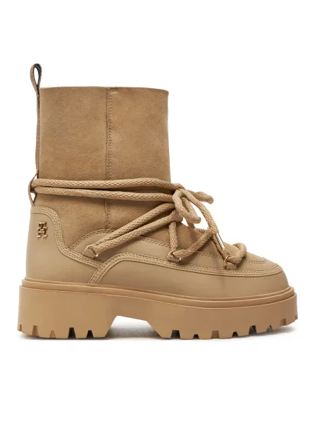 Апрески Tommy Hilfiger REAL SHEARLING LACE-UP SNOWBOOT бежово