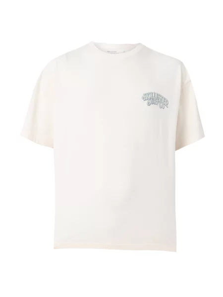 HOLLISTER Tricou crem / galben / verde deschis roșu