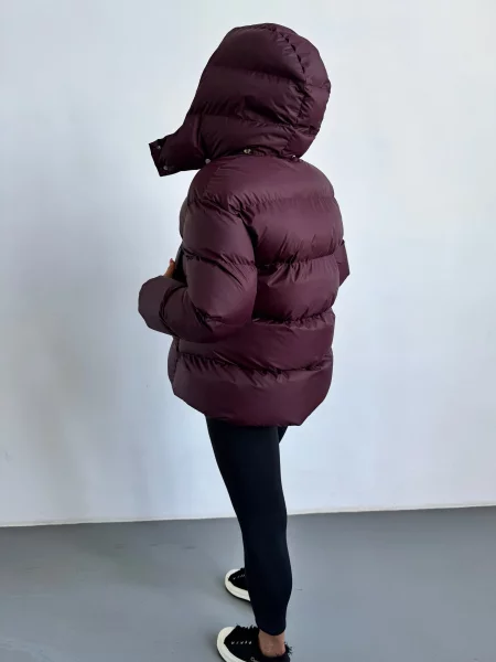 Пуховик Eva classic бордовий