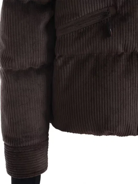 Samt kaput Moncler Grenoble sa perjem smeđa