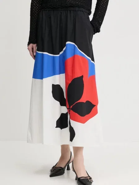 Спідниця Desigual FLOR ONDAS_LACROIX maxi розкльошена чорний