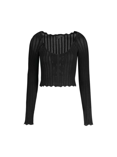 Jeansy Guess z dekoltem w serek czarne