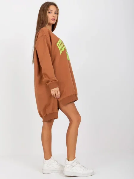 Hanorac Fashionhunters cu inscripții verde