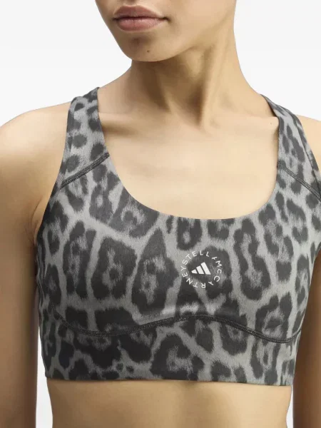 Raštuotas sportinė liemenėlė Adidas By Stella Mccartney leopardinis pilka