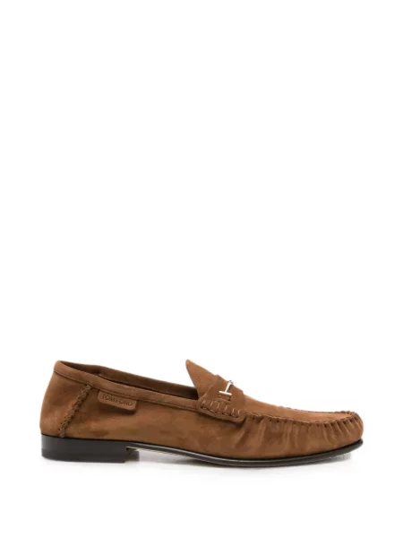 Pantofi loafer Tom Ford din piele de căprioară maro