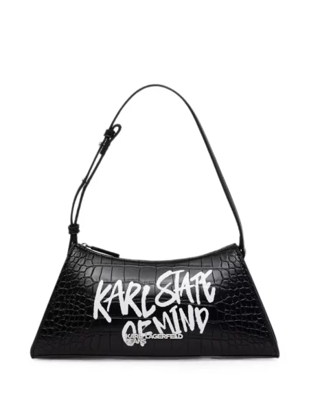 Geantă Karl Lagerfeld Jeans cu imagine negru