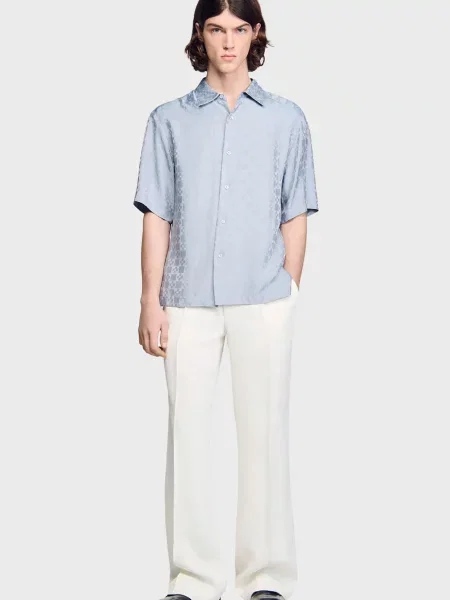 Рубашка Sandro голубая