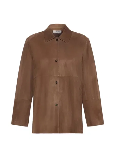 Geacă 's Max Mara din piele de căprioară maro