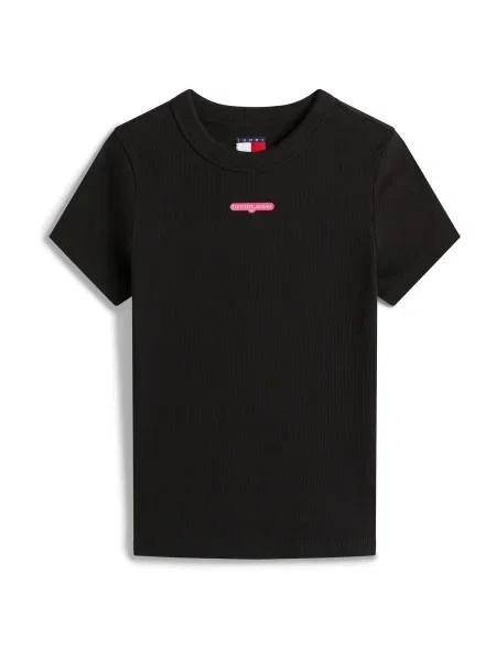 Tommy Jeans Tricou Script Label negru