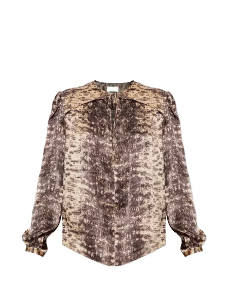 Top Isabel Marant de mătase maro