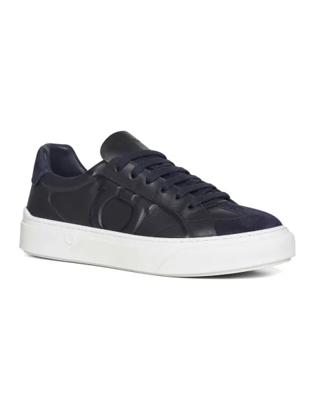 Sneakersy Ferragamo skórzane niebieskie