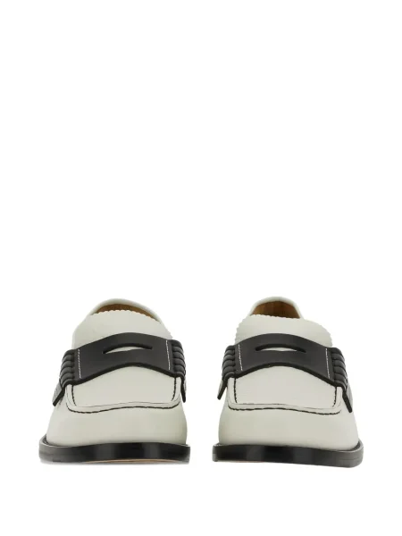 Pantofi loafer College din piele alb