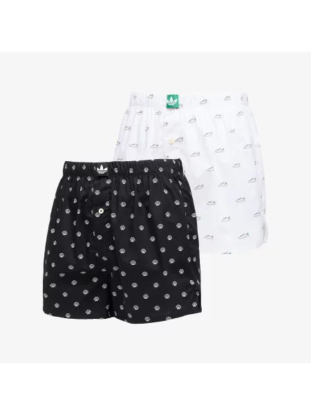 Boxeri adidas Woven Boxer Black/ White XXL alb