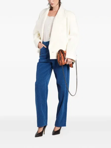 Pantaloni Stella Mccartney de catifea cord albastru