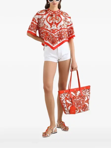 Top Dolce & Gabbana cu decolteu în U alb