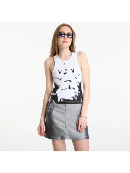 Playboy x FTSHP Girls Rib Tank Top Portrait White M fehér