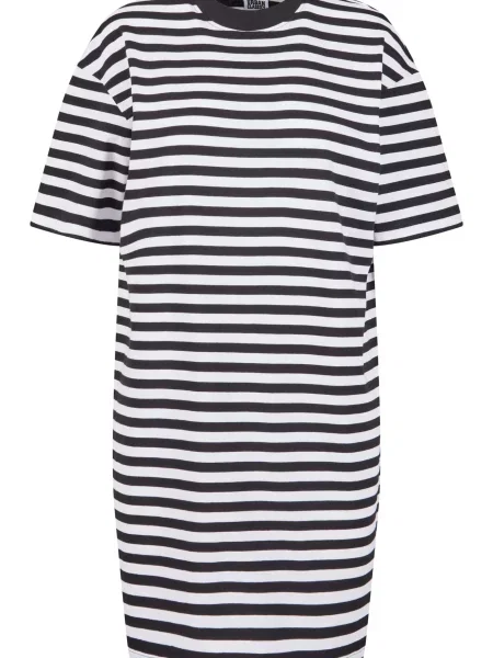 Rochie Urban Classics cu dungi de costum alb