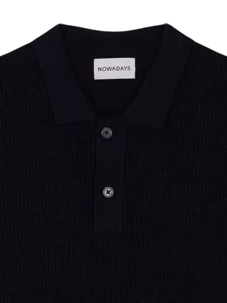Tricou polo Nowadays tricotate albastru