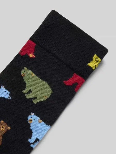Skarpety z nadruk z logo model Bear' Happy Socks czarne