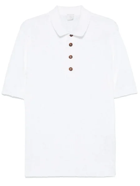 Polo Eleventy tricotate alb