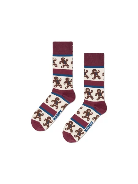 Prugaste čarape Happy Socks bordo