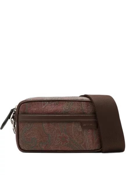 Geantă crossbody Etro cu imagine cu model paisley maro