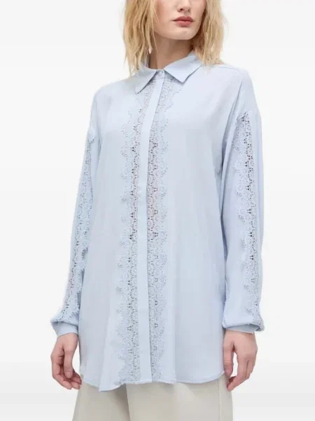 Cămașă Bruuns Bazaar din dantelă albastru
