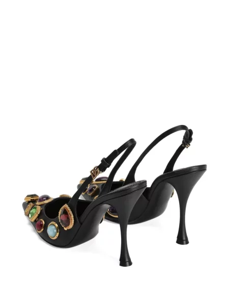 Pantofi cu toc Dolce & Gabbana slingback negru