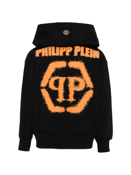 Dětska mikina s kapucí Philipp Plein černá