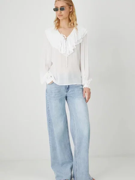 Блуза Medicine дамска с изчистен дизайн бяло