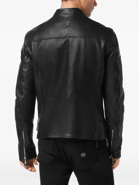 Geanta de piele Philipp Plein negru