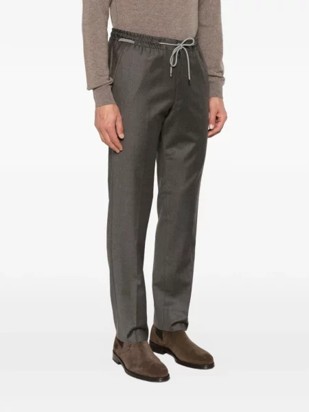 Pantaloni Corneliani de lână cu cordon maro
