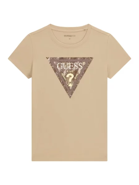 Tricou Guess cu model piele de șarpe bej